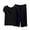 Black, variant on 2 Piece Matching Sets for Women Short Sleeve V Neck Top with Capri Pant Trendy Summer Lounge Set Sleepwear