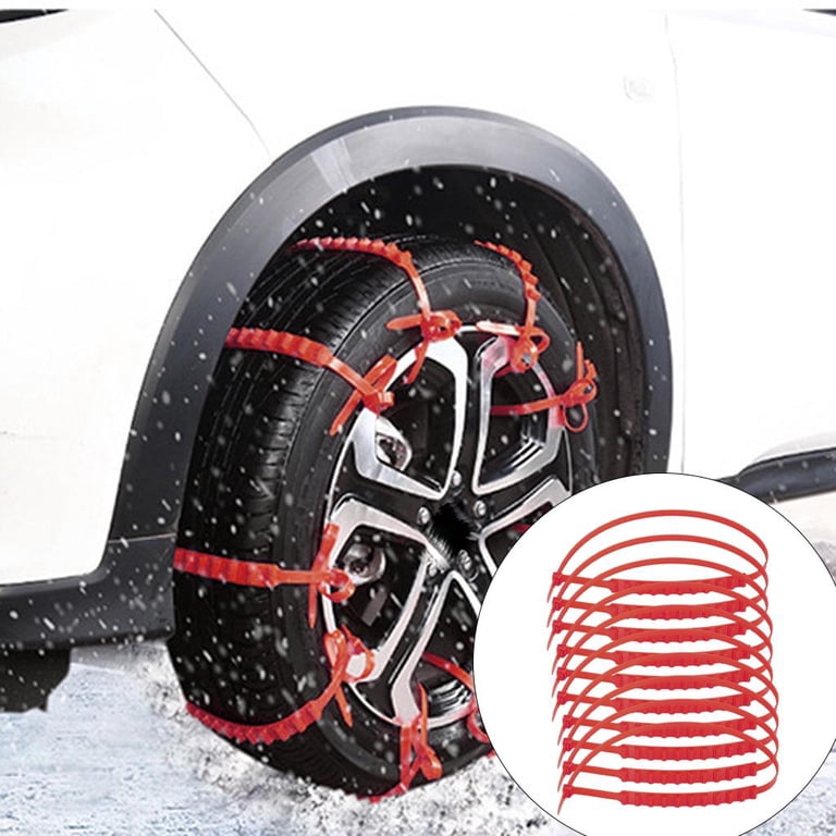 XGZ 10-Piece Universal Car Tire Snow Chains - Emergency Traction Cables For Tire Width 185-295mm