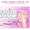 thumbnail image 4 of Mouse Pad with Wrist Support 4 in1 Set, XXL Big Game Mousepad + Keyboard Wrist Rest + Mouse Wrist Rest Pad +Coaster Gaming Mat for Work Study Home Office I Gradient Pink Butterfly Flower, 4 of 15