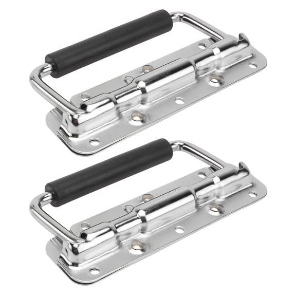 NICERIO 2Pcs Aluminum Flight Case Handles Silver Folding Knobs with Padded Grip and Anti Rust