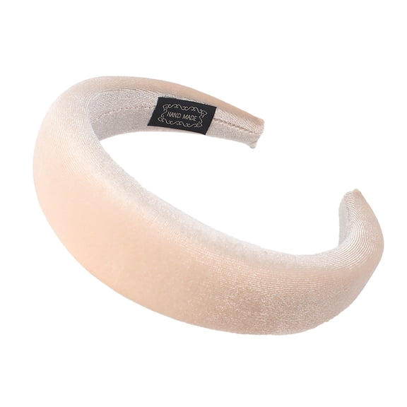 Women Sponge Velvet Hairbands Thick Fashion Hair Hoop Nonslip Design Hair Solid Color Headband for Daily 1 PC Beige One Size