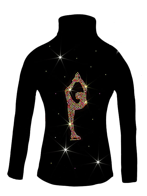 Ice Skating Jacket with Neon Rhinestuds "Biellmann" applique