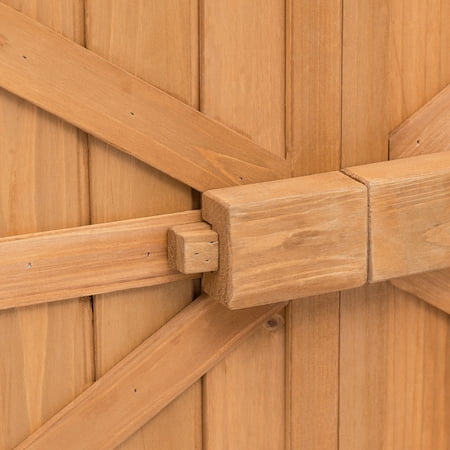 gymax double doors fir wooden garden yard shed lockers