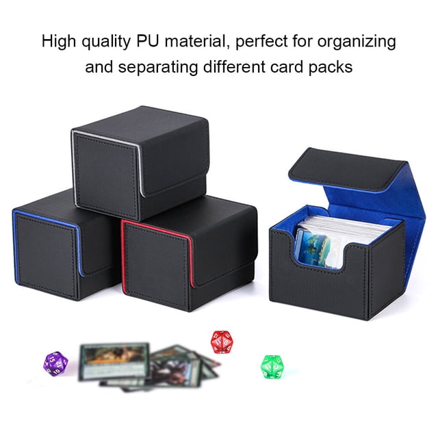 kurtrusly Trading Card Storage Box with Lid Holder Large Capacity Organizer Gaming Cases Container Carrying Organization for Adults Red