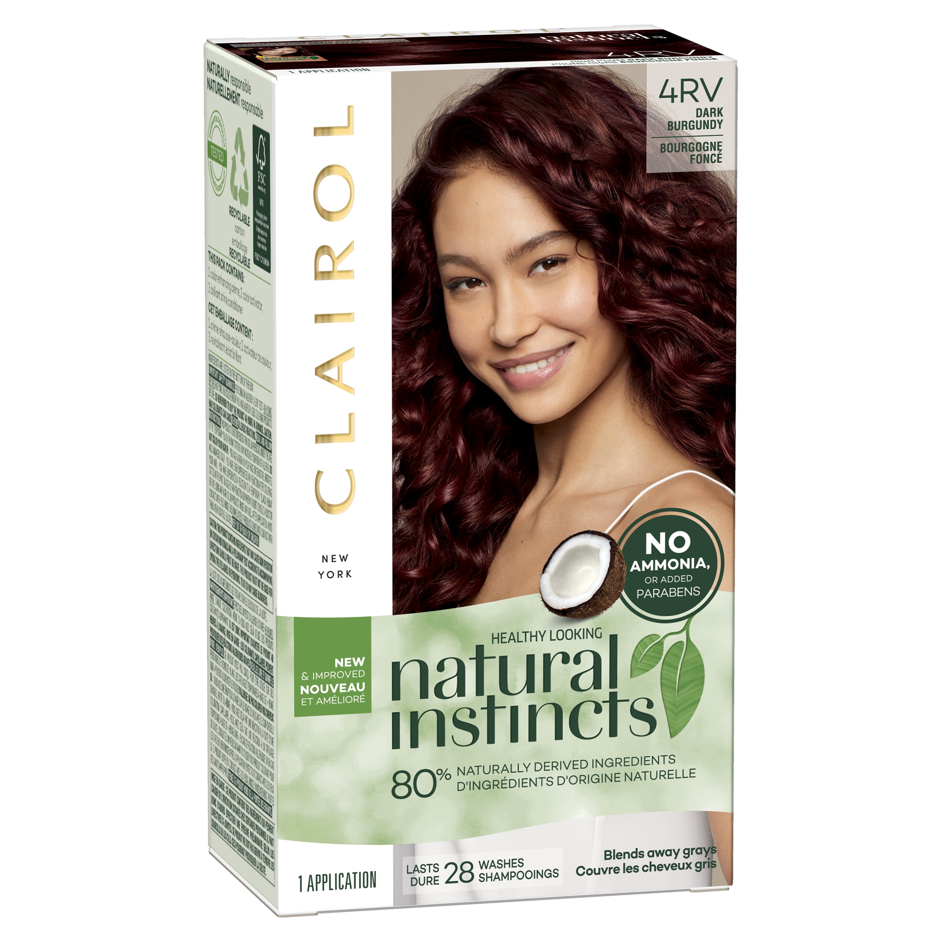 Clairol Natural Instincts Demi-Permanent Hair Color Creme, 4RV