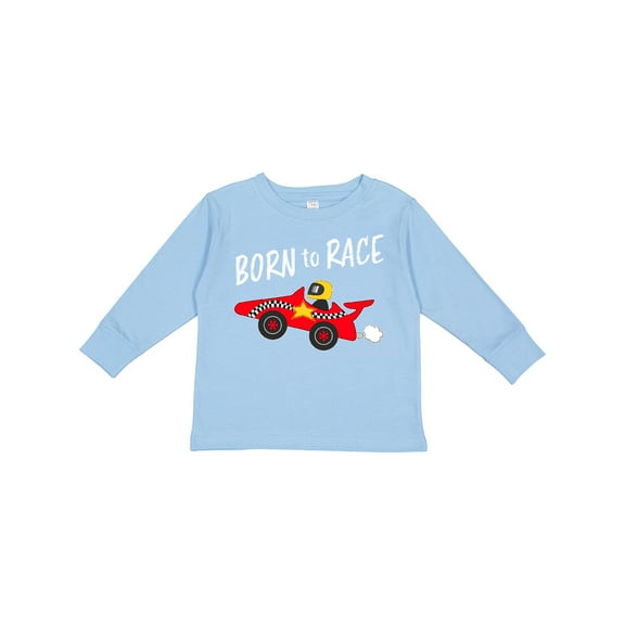 Inktastic Born to Race- Red Race Car Boys or Girls Long Sleeve Toddler T-Shirt