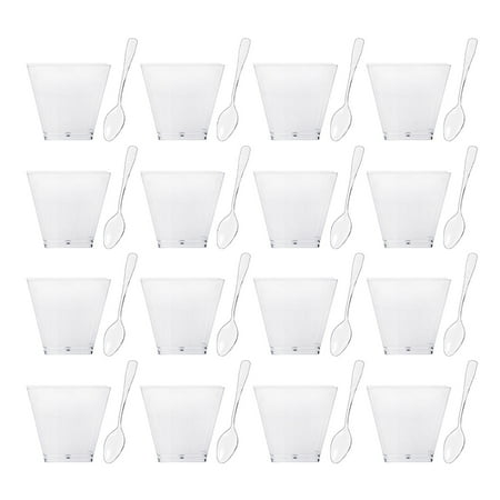 

TINKSKY Cups Square Glasses Cup Tumbler Parfait Bowl Mini Appetizer Sundae Bowls Goblet Tasting Plastic Shooter Tall Serving