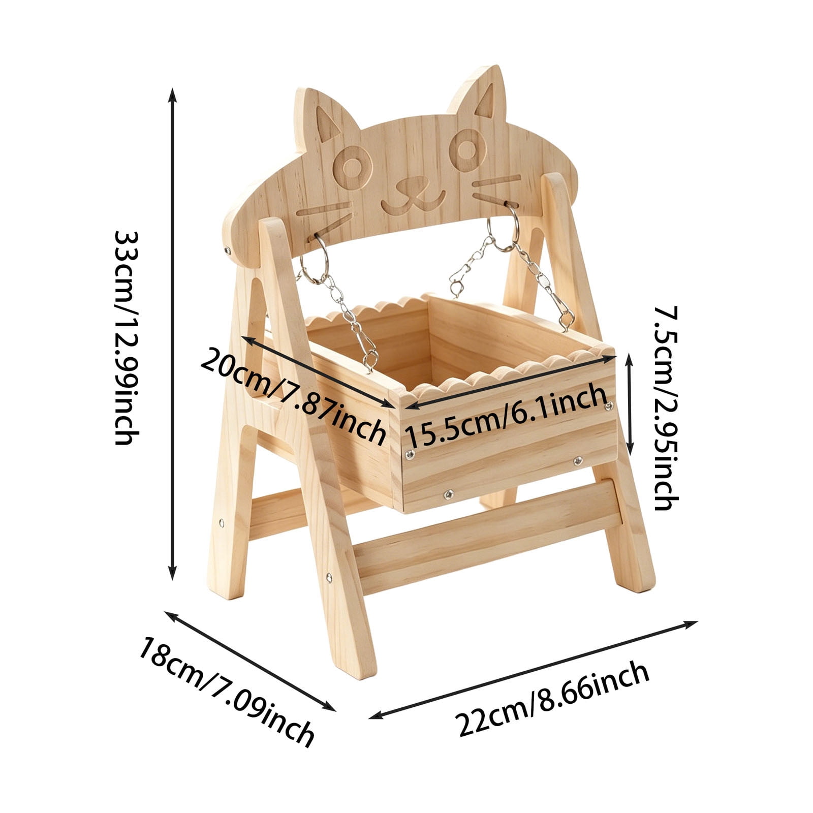 Natural Wood Hamster House 13 Inch Chew-Proof Small Animal Hideout Cage Decor Indoor Habitat Rest Shelter for Gerbils Mice Bunny Ferrets