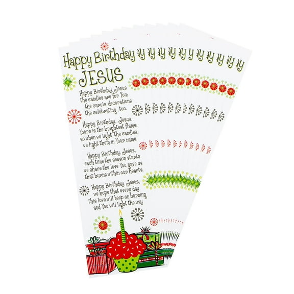Happy Birthday Jesus Fireworks 2 x 6 Cardstock Christmas Bookmark, Pack of 12