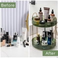 thumbnail image 4 of Organizador de maquillaje giratorio de 360 grados, gran capacidad, ideal para cosméticos, perfumes, productos para el cuidado de la piel y lápiz labial (2 capas, verde)., 4 of 4