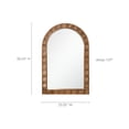 thumbnail image 3 of LuxenHome Natural Wood Frame Arch Rectangle Wall Mirror, 35.4” Tall Rustic Home Decor, 3 of 10