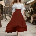 thumbnail image 3 of Hvyesh Renaissance Costume Women Medieval Victorian High Waisted Button Skirt Set, 3 of 7