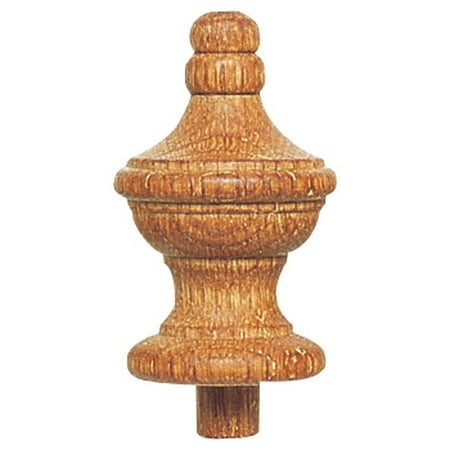 - Oak Turned Finial, 3-1/4 in, Beautiful turned oak finial By Smith Wood Products Inc Ship from US