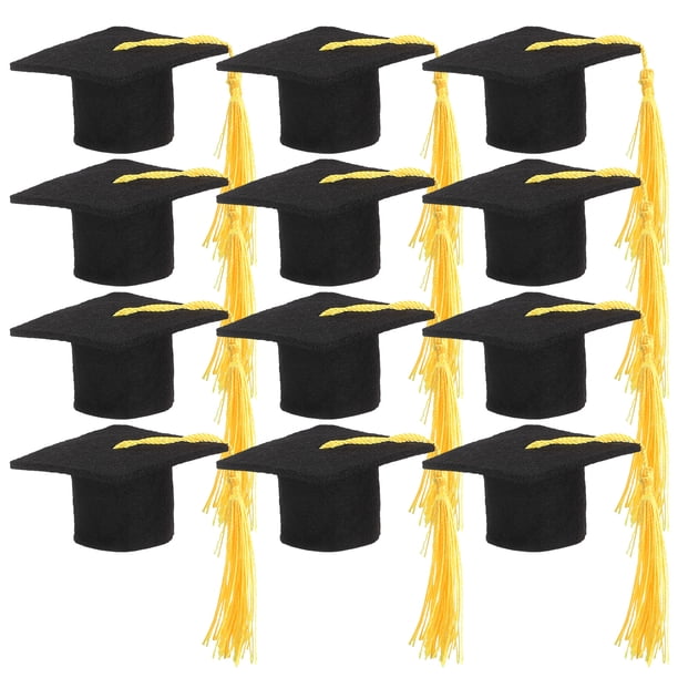12 adornos para tartas de graduación, birretes, cupcakes y adornos para fiestas de graduación.
