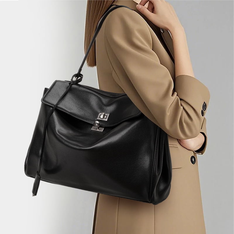 Soft Genuine Leather Rodeo Women's Bag Large Capacity Handbag Underarm Bag Casual Lazy Bag Niche Commuting Cowhide Shouder