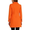 thumbnail image 4 of INSPIRE CHIC Women's Winter Coat Notched Lapel Double Breasted Trench Coat M Light Orange, 4 of 7
