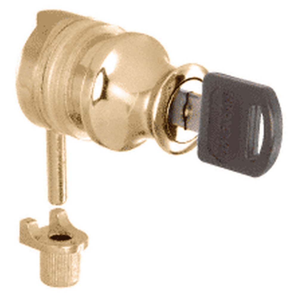 CRL LK340KA Gold Plated Keyed Alike Plunger Lock for 3/8" Glass