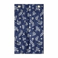 thumbnail image 1 of Floral Hanging Pocket Organizer, Pattern of Silhouette Style Flowers and Leafy Branches, Printed Polyester Storage Bag with Pockets, 21" x 31", Dark Sky Blue Marigold, 1 of 2
