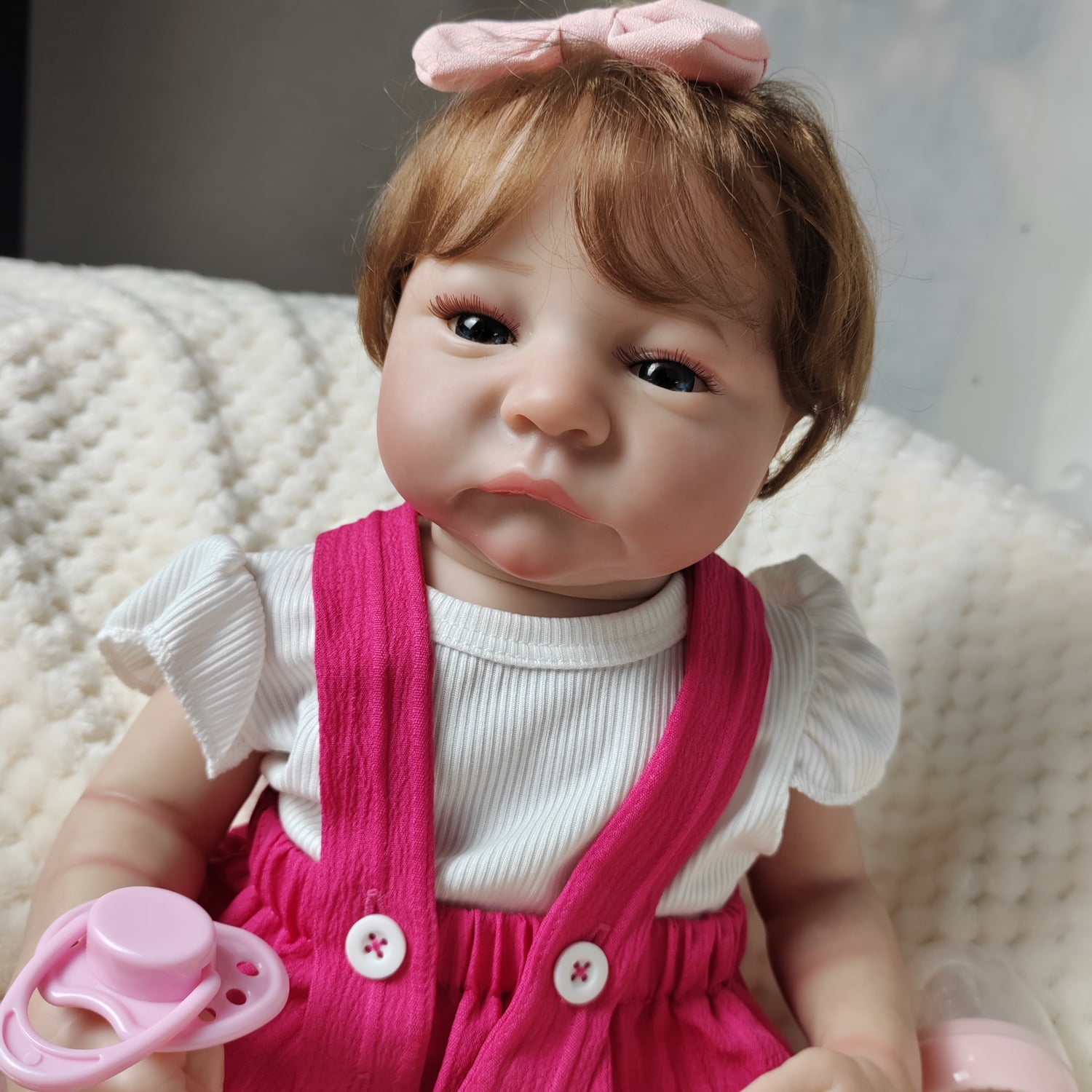 18in Reborn Baby Doll Lifelike Waterproof Newborn Baby Girl Dolls Full Body Vinyl Doll Gift Toy