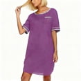 thumbnail image 2 of Purcolt Womens Nightgowns Casual Crew Neck Short Sleeve Sleep Shirt Dress Comfortable Loose fit Lounge Mini Dress Sleepwear with Pocket, 2 of 8
