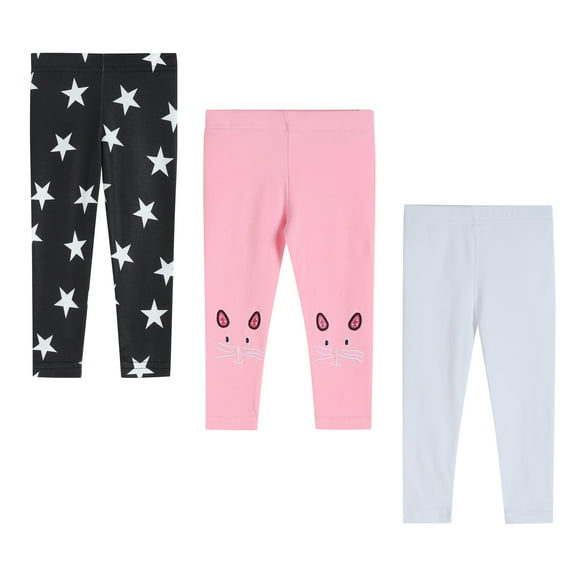 THEE BRON Toddler/Little Girls Basic Cotton Capri Leggings Pants