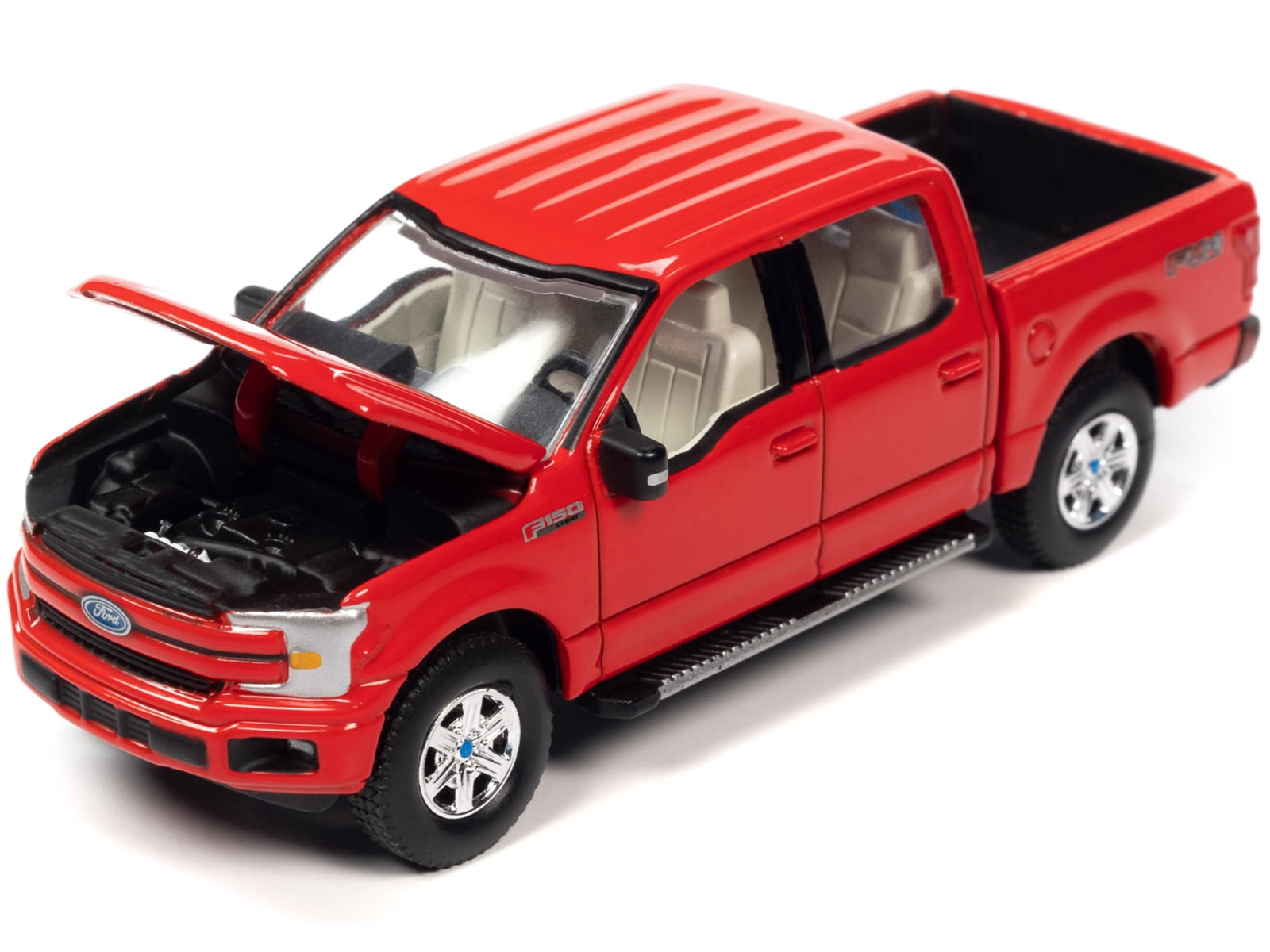 2018 Ford F-150 Pickup Truck Red and 1984 Dodge Caravan Minivan Blue Metallic 1/64 Diecast Model Cars by Auto World