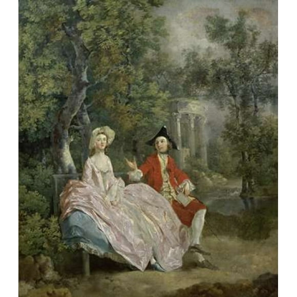 Conversation In a Park Poster Print by  Thomas Gainsborough  (12 x 12)