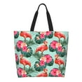 thumbnail image 1 of Disketp Palm Leaves Flamingo Bolsa Tote Estampada para Mujer, Bolso de Hombro y de Mano para Compras y Viajes, 1 of 8