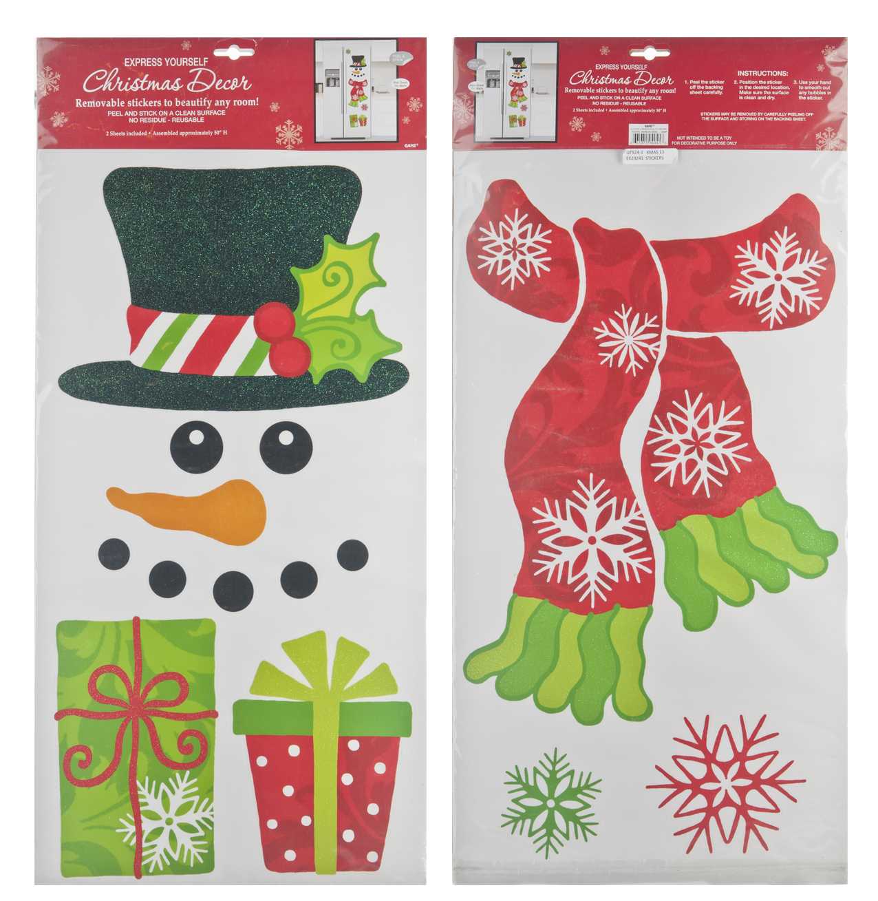 Christmas Snowman Wall Sticker Decor by Ganz