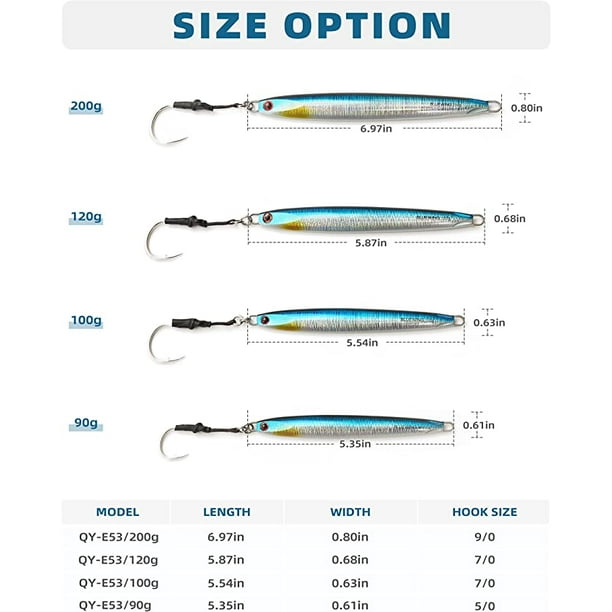 BLUEWING Speed Vertical Jigging Lure, Offshore Vertical Jig Deep Sea  Jigging Lures, Saltwater Jigs Fishing Lures for Tuna Salmon Snapper  Kingfish, Blue/Gold,90g 