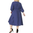 thumbnail image 4 of DARING DIVA Plus Size Elbow Sleeve Sweetheart Midi Ruffle Dress 3X Blue, 4 of 6