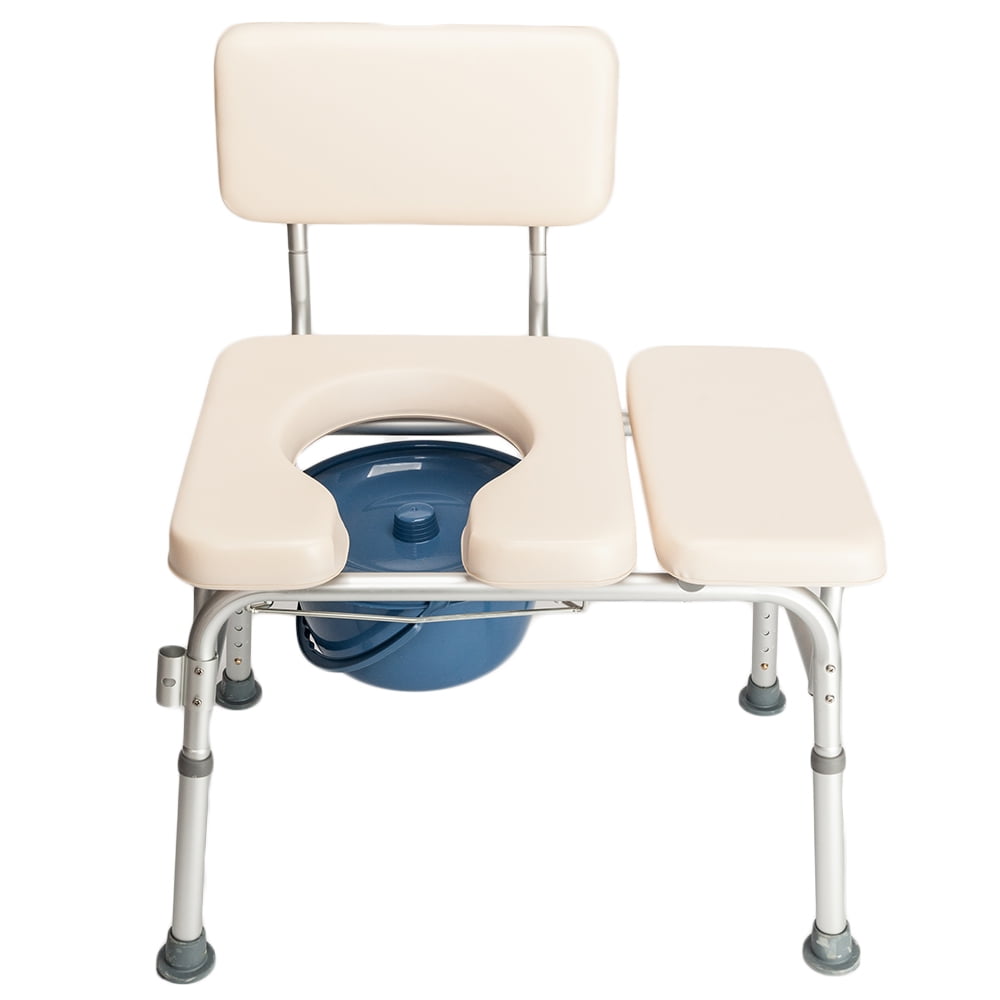 Zimtown Bedside Toilet Chair Shower Commode Seat Bathroom Potty Stool Adult White