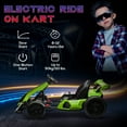 thumbnail image 6 of Aosom 24V 7.5 MPH Drifting Electric Go Kart with Adjustable Seat with Slow Start, Button Start, Music, Horn, Lights, for 6-12 Years, Green, 6 of 9