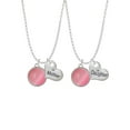 thumbnail image 1 of Delight Jewelry Silvertone Round - Imitation Cat's Eye - Pink - Mother & Daughter Heart Necklaces (Set of 2), 19"+2", 1 of 4