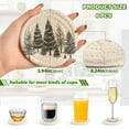 thumbnail image 2 of Yayeee 6 PCS Drink Coasters with Holder Set Woven Absorbent Round Tabletop Hot Pad, Hand Drawn Christmas Trees, 2 of 7