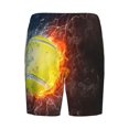 thumbnail image 7 of Daiia Tennis Ball On Fire And Water Mens Woven Stretch Pajama Short,Short Pajama Pants-X-Large, 7 of 7