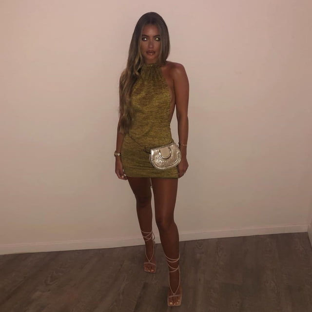 Wangscanis Robe d'Été Tricotée pour Femme, Jupe Dos Nu à Col Noué de Couleur Unie
