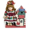 Porcelain Doll with Santa's Toy Shop Scene