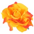 thumbnail image 3 of Horquilla 2 en 1 con flor de rosa artificial grande, broche de flores para mujer, para fiestas (naranja), 3 of 6