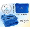thumbnail image 3 of Manta viaje suave premium, estuche manta avión + almohada, cinturón equipaje, clip mochila, manta grande y compacta para viaje (azul T003), 3 of 3