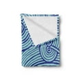 thumbnail image 2 of Blue Soft Flannel Fleece Throw Blanket, Curved Spiral Stripes Wavy Ocean Inspirations Nautical Themed Illustration, Cozy Plush for Indoor and Outdoor Use, 50" x 70", Navy Blue Pale Blue, by Ambesonne, 2 of 5