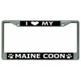 thumbnail image 1 of I Love My Maine Coon Cat Chrome License Plate Frame, 1 of 1