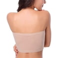thumbnail image 4 of Double Layers Plus Size Strapless Bra Bandeau Tube Removable Padded Top Stretchy, 4 of 5