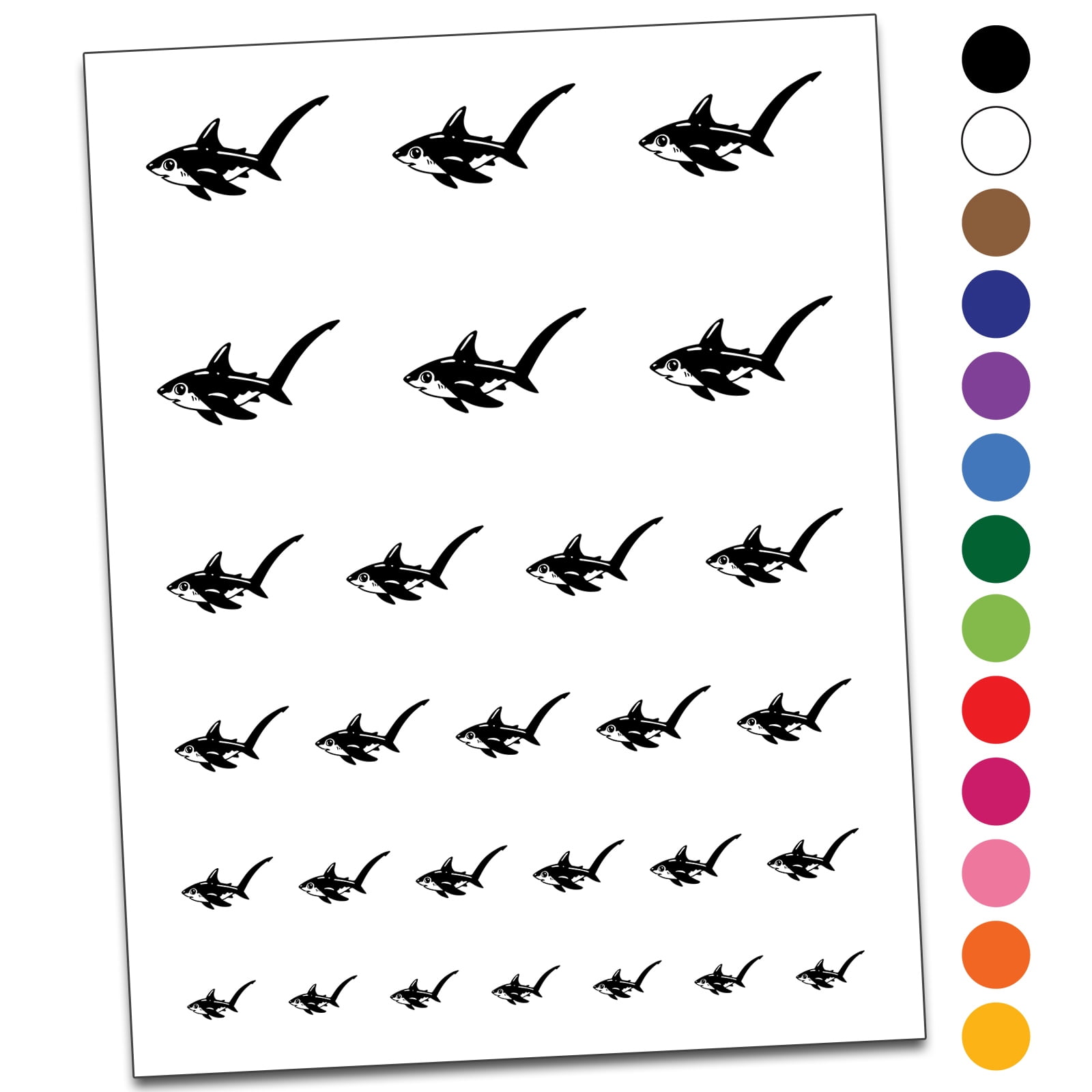 Adorable Thresher Shark Water Resistant Temporary Tattoo Set Fake Body