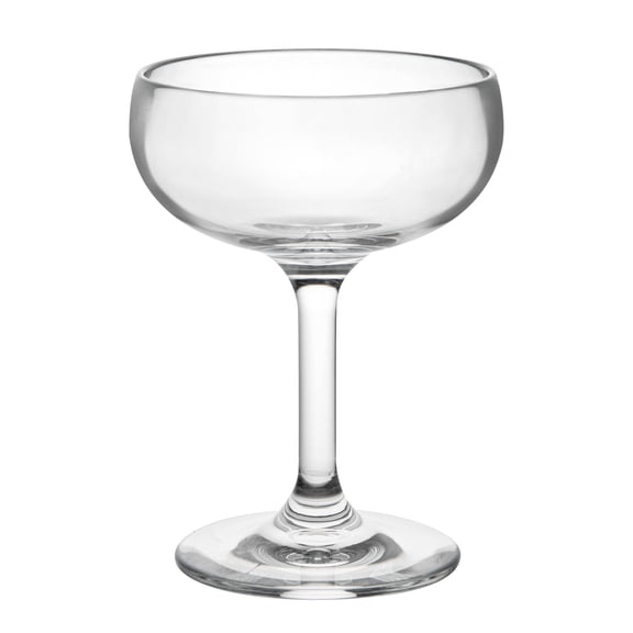 Restaurantware-Bev Tek 7 Ounce Champagne Glasses, 6 Heavy-Duty Coupe Glasses - Dishwashable, Shatterproof, Clear Polycarbonate Beverage Glass, For All Kinds Of Beverages