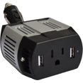 thumbnail image 1 of Inversor de potencia de onda sinusoidal modificada compacto de 100 W con protección contra sobretensiones de 300 W y enchufe USB ajustable., 1 of 7