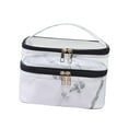thumbnail image 3 of Bolsa de cosméticos de doble capa, artículos básicos de viaje, bolsa de aseo portátil, organizador de maquillaje para gimnasio, vacaciones, accesorios blanco Yinane bolsas de cosméticos, 3 of 8