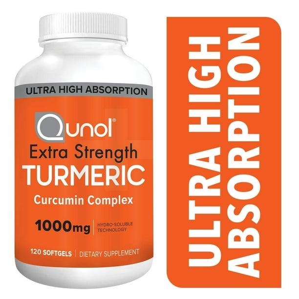 Qunol Turmeric Curcumin Softgels, with Ultra High Absorption 1000mg