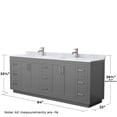 thumbnail image 5 of Wyndham Collection Miranda 84" Veneer Wood Double Bathroom Vanity in Gray/Nickel, 5 of 6