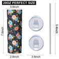 thumbnail image 3 of Pioneer Flower Floral Print Pattern 20oz Skinny Tumbler with Straw & Lid, Double Wall Vacuum Insulated Cup, Leak-Proof, Cup Holder Friendly, Hot 6H Cold 12H, 3 of 6
